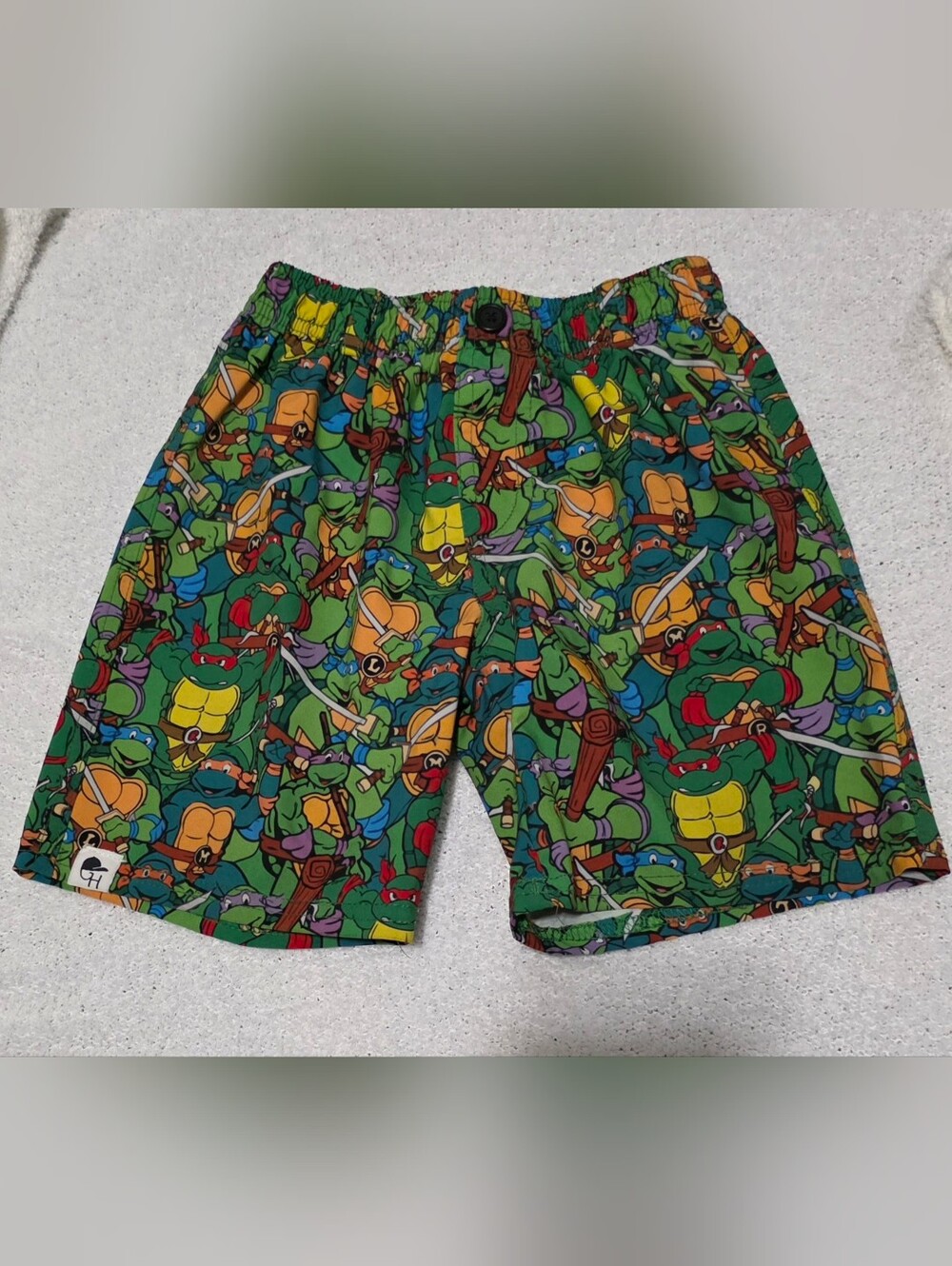George Hats Kids Teenage Mutant Ninja Turtles Green Graphic Swim Shorts - 5T/6T